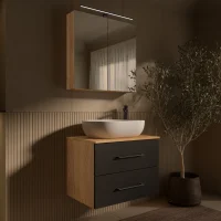 LUX Badmöbel Set 70 cm - Mit Spiegelschrank ARIA 70...