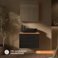 LUX Badmöbel Set 70 cm - Mit Spiegelschrank ARIA 70...