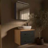 LUX Badmöbel Set 70 cm - Mit Spiegelschrank ARIA 70...
