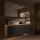LUX Badmöbel Set 180 cm - Mit 180 cm Spiegelschrank ARIA (2x 90 cm) in Anthrazit und Aufsatzwaschbecken 60 cm Weiß