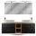 LUX Badmöbel Set 170 cm - mit 160 Spiegelschrank ARIA (2x 80 cm) in Anthrazit und Aufsatzwaschbecken 60 cm Weiß
