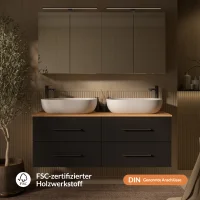 LUX Badmöbel Set 140 cm - mit 140 cm...