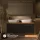 LUX Badmöbel Set 140 cm - mit 140 cm Spiegelschrank ARIA (2x 70 cm) in Anthrazit und Aufsatzwaschbecken 60 cm Weiß