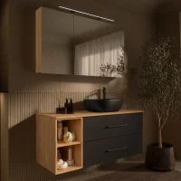 LUX Badmöbel Set 120 cm - Mit Spiegelschrank ARIA...