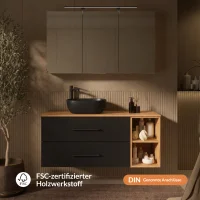 LUX Badmöbel Set 120 cm - Mit Spiegelschrank ARIA...