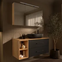 LUX Badmöbel Set 120 cm - Mit Spiegelschrank ARIA...