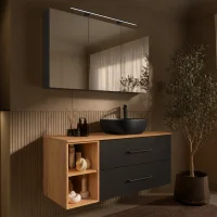 LUX Badmöbel Set 120 cm - Mit Spiegelschrank ARIA...