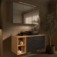 LUX Badmöbel Set 120 cm - Mit Spiegelschrank ARIA...