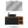 LUX Badmöbel Set 120 cm - Mit Spiegelschrank ARIA 120 cm in Anthrazit und Aufsatzwaschbecken 60 cm Schwarz