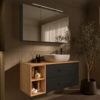 LUX Badmöbel Set 120 cm - Mit Spiegelschrank ARIA...