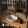 LUX Badmöbel Set 120 cm - Mit Spiegelschrank ARIA 120 cm in Anthrazit und Aufsatzwaschbecken 60 cm Weiß