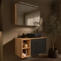 LUX Badmöbel Set 100 cm - Mit Spiegelschrank ARIA...