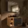 LUX Badmöbel Set 100 cm - Mit Spiegelschrank ARIA 100 cm in Anthrazit und Aufsatzwaschbecken 42 cm Schwarz