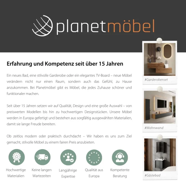 Waschtischunterschrank mit Waschbecken Wega 45 cm Anthrazit matt