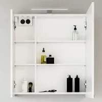 Armadietto a specchio con LED, 64 cm (bianco)