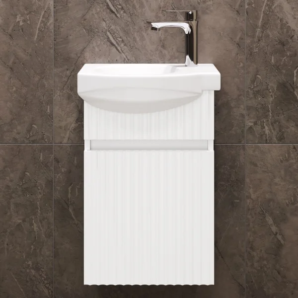 Mobile sottolavabo con lavabo Wega 40 cm bianco opaco