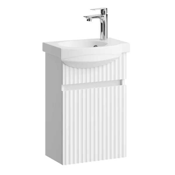 Mobile sottolavabo con lavabo Wega 40 cm bianco opaco