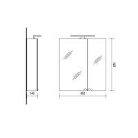 Badmöbel-Set mit Spiegelschrank 63cm und 2x Midischrank Weiß