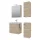 Set di mobili da bagno con armadio a specchio da 63 cm e 2 armadietti medi in rovere Sonoma