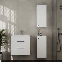 Badmöbel-Set 63cm mit 2x Midischrank weiß