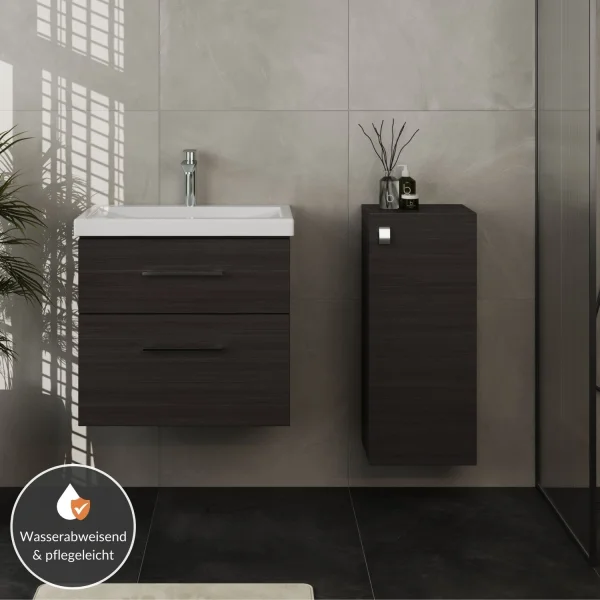 Badmöbel-Set 63cm mit Midischrank Anthrazit