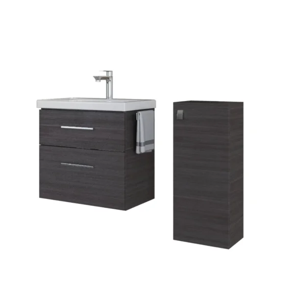 Badmöbel-Set 63cm mit Midischrank Anthrazit