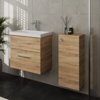 Badmöbel-Set 63cm mit Midischrank Sonoma Eiche