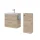 Badmöbel-Set 63cm mit Midischrank Sonoma Eiche