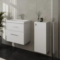 Badmöbel-Set 63cm mit Midischrank weiß