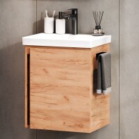Unterschrank mit Waschbecken 50 cm Gold Eiche