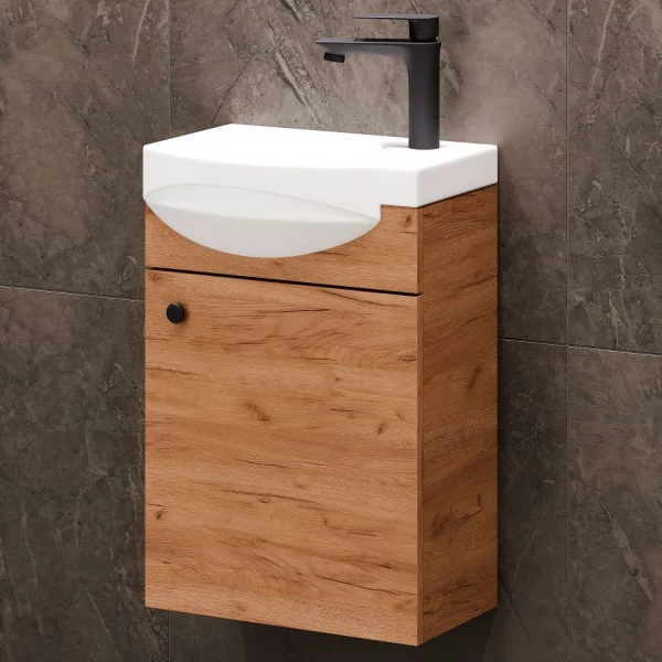 Waschtischunterschrank 40cm Gold Eiche