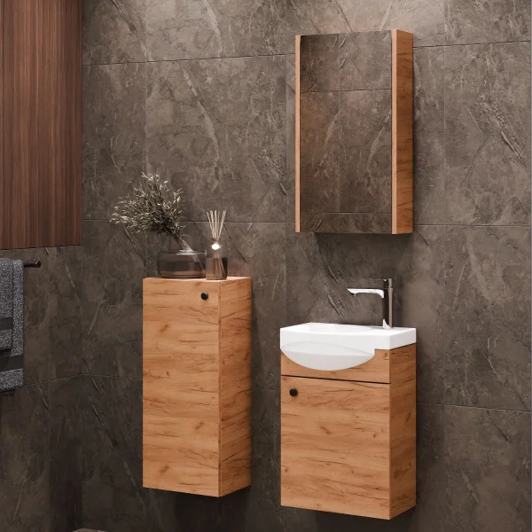 Waschtischunterschrank 40cm Gold Eiche