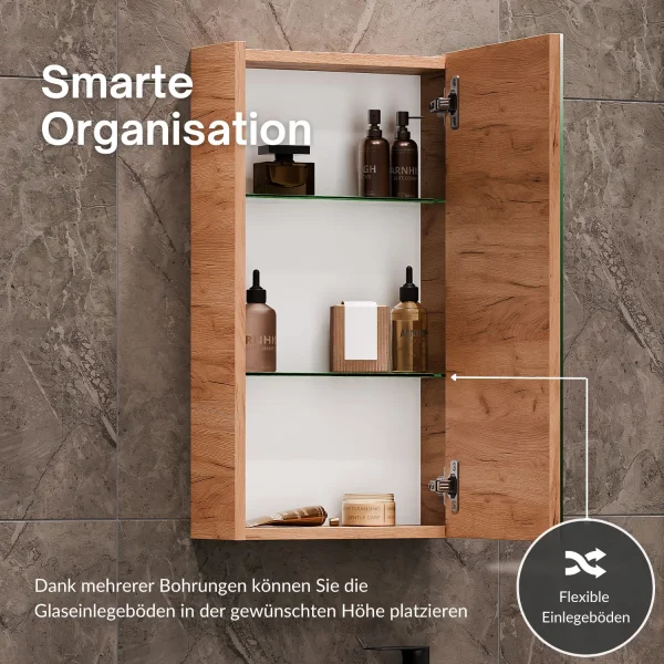 Spiegelschrank 40cm Gold Eiche