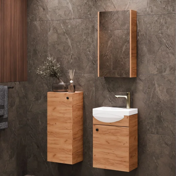 Spiegelschrank 40cm Gold Eiche