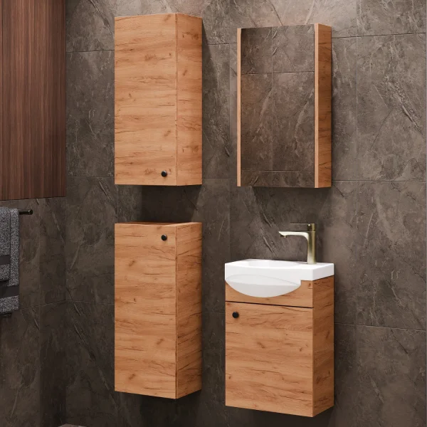 Vanity unit 40 cm with mirror cabinet and 2x midi cabinet 32 cm