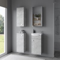 Waschtischunterschrank 40 cm mit Spiegelschrank und 2x Midischrank 32 cm