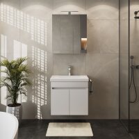 Badm&ouml;bel Set  - Waschtisch mit Spiegelschrank 60 cm...