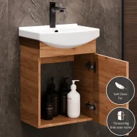 Mobile sottolavabo 45 cm rovere dorato