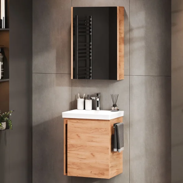Spiegelschrank 50cm Gold Eiche