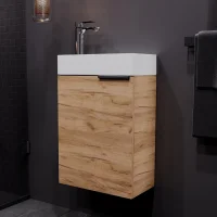 Meuble sous-vasque 40 cm, chêne doré