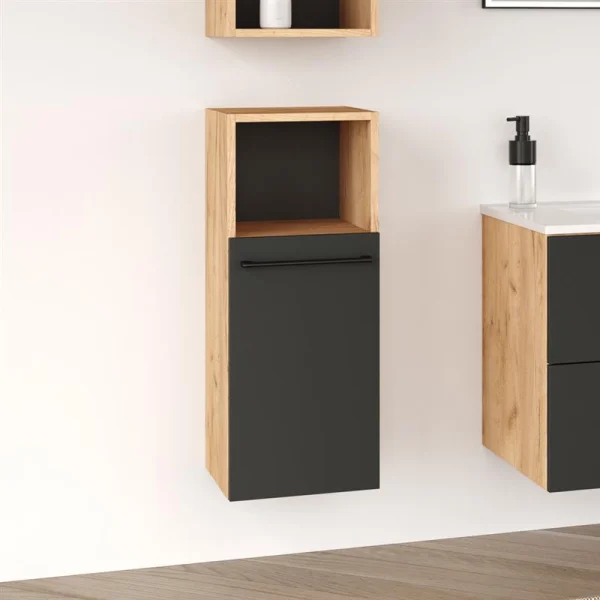 Midischrank LUX 30 x 75 x 32 cm Gold Eiche / Anthrazit