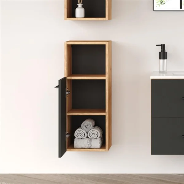 Midischrank LUX 30 x 75 x 32 cm Gold Eiche / Anthrazit