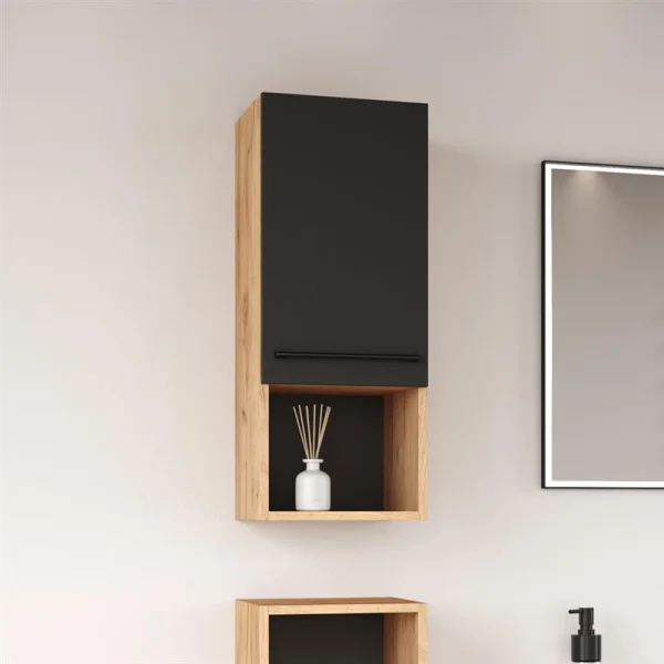 Midischrank LUX 30 x 75 x 32 cm Gold Eiche / Anthrazit