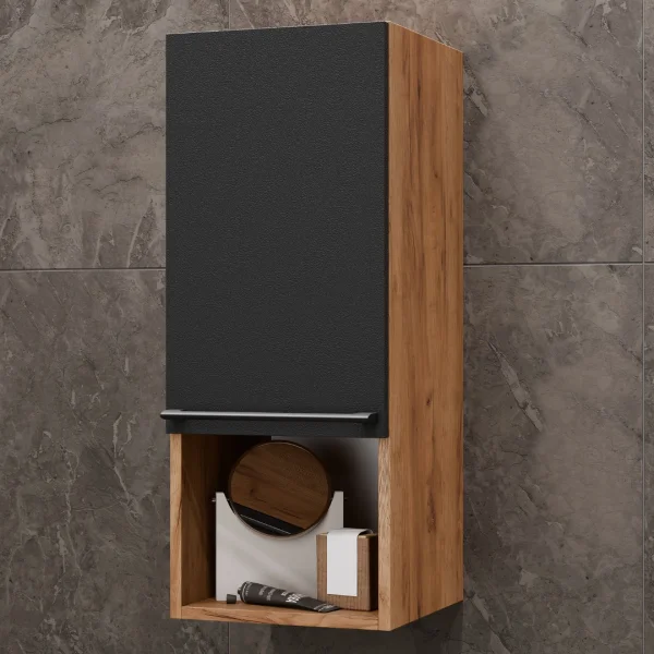 Midischrank LUX 30 x 75 x 32 cm Gold Eiche / Anthrazit