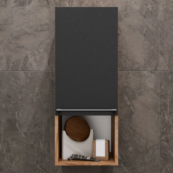 Midischrank LUX 30 x 75 x 32 cm Gold Eiche / Anthrazit