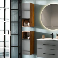 LUX Mid-Height Cabinet 30 x 75 x 32 cm Gold Oak / Anthracite