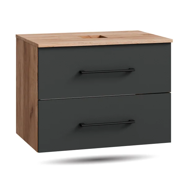 LUX 70 cm Vanity Cabinet, Gold Oak / Anthracite, WITHOUT Sink