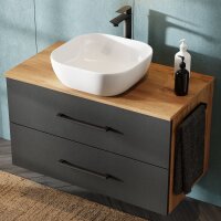 Sink base cabinet LUX 90cm gold oak / anthracite WITHOUT...