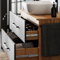 Waschtischunterschrank LUX 90cm Gold Eiche / Anthrazit...