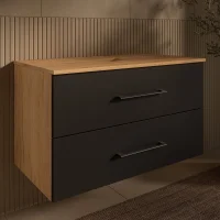 LUX 90 cm Vanity Cabinet, Gold Oak / Anthracite, WITHOUT...